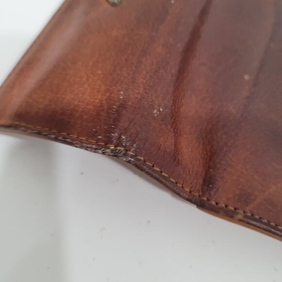 PRADA Smooth Geniue Leather Logo Plate Wallet Medium Envelope Medium Fair Vintag - Picture 12 of 16